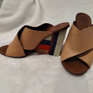 Tory Burch Color Cube Mules, beige